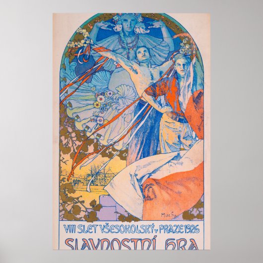 Alphonse Mucha Poster voor Sokol (1926) (Voorkant)