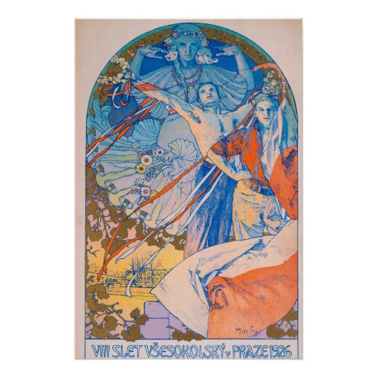 Alphonse Mucha Poster voor Sokol (1926) (Voorkant)