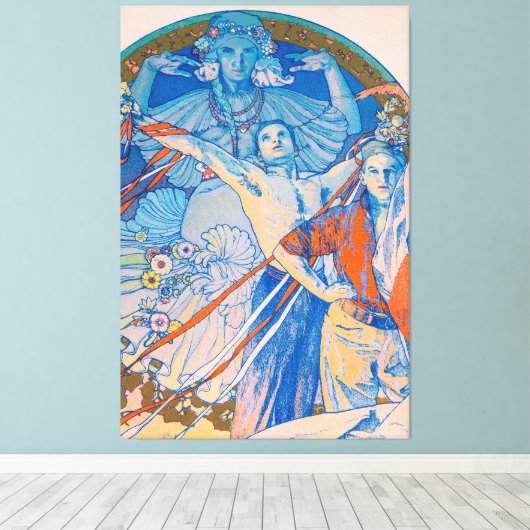 Alphonse Mucha Poster voor Sokol (1926) Canvas Afdruk (Insitu (Houten vloer))
