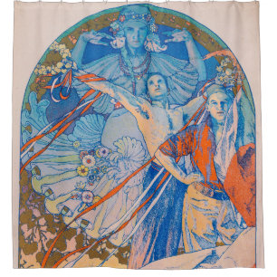 Alphonse Mucha Poster voor Sokol (1926) Douchegordijn