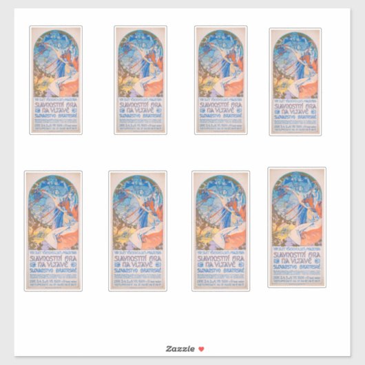 Alphonse Mucha Poster voor Sokol (1926) Sticker (Vel)