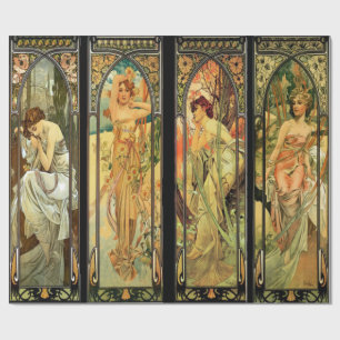 Alphonse Mucha, prachtige dames, Art Deco Cadeaupapier