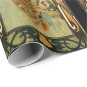 Alphonse Mucha, prachtige dames, Art Deco Cadeaupapier (Rol Hoek)