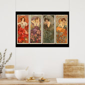 Alphonse Mucha Precious Stones Poster (Keuken)