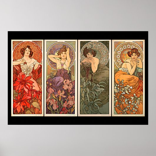 Alphonse Mucha Precious Stones Poster (Voorkant)