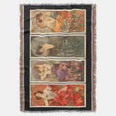 Alphonse Mucha Precious Stones Rugs Deken (Voorkant Verticaal)