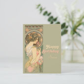 Alphonse Mucha Primrose CC0638 Birthday Greeting Kaart (Staand voorkant)