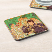 Alphonse Mucha Prince en Dragon Bier Onderzetter (Linkerzijde)