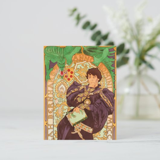 Alphonse Mucha Prince en Dragon Kaart (Staand voorkant)