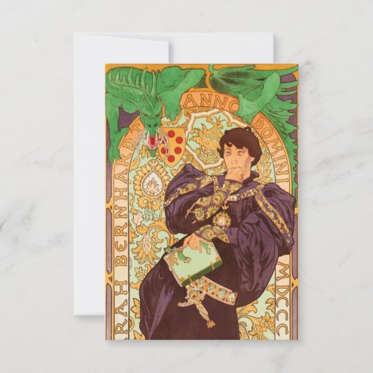 Alphonse Mucha Prince en Dragon Kaart (Voorkant)