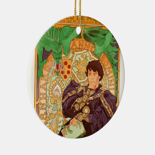Alphonse Mucha Prince en Dragon Keramisch Ornament (Rechts)