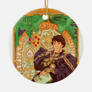 Alphonse Mucha Prince en Dragon Keramisch Ornament