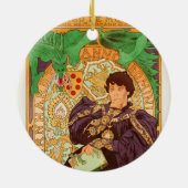 Alphonse Mucha Prince en Dragon Keramisch Ornament (Achterkant)