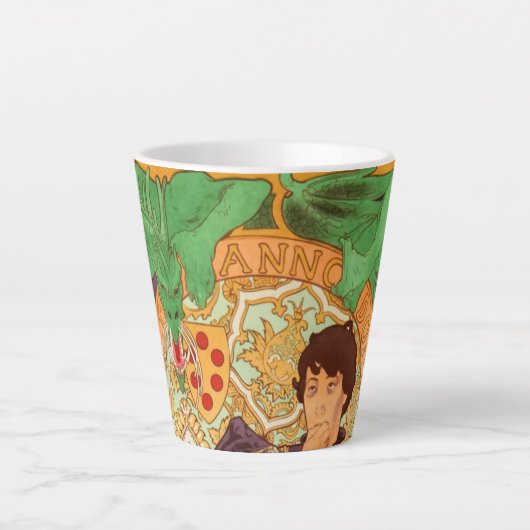 Alphonse Mucha Prince en Dragon Latte Mok (Voorkant)