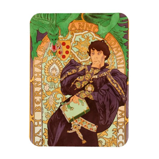 Alphonse Mucha Prince en Dragon Magneet (Verticaal)