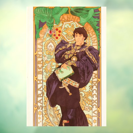 Alphonse Mucha Prince en Dragon Raamsticker (Vel 3)