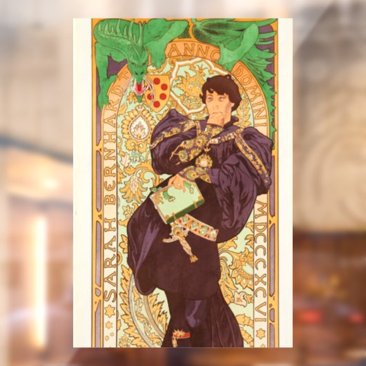 Alphonse Mucha Prince en Dragon Raamsticker (Vel 2)