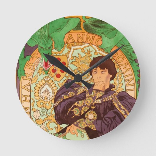 Alphonse Mucha Prince en Dragon Ronde Klok (Voorkant)