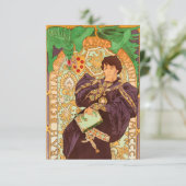 Alphonse Mucha Prince en Dragon RSVP Kaartje (Staand voorkant)