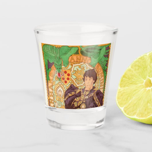 Alphonse Mucha Prince en Dragon Shot Glas (Voorkant)