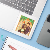 Alphonse Mucha Prince en Dragon Sticker (Laptop met iPhone)