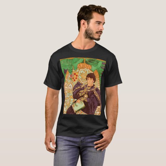 Alphonse Mucha Prince en Dragon T-shirt (Voorkant volledig)