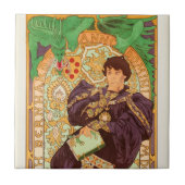 Alphonse Mucha Prince en Dragon Tegeltje (Voorkant)