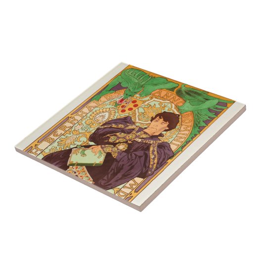 Alphonse Mucha Prince en Dragon Tegeltje (Zijkant)