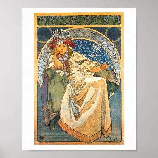 ALPHONSE MUCHA PRINCESS HYACIN VINTAGE POSTER 1911 (Voorkant)