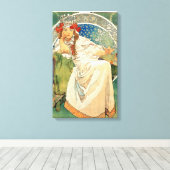 Alphonse Mucha Princess Hyacint Canvas Poster Afdruk (Insitu (Houten vloer))