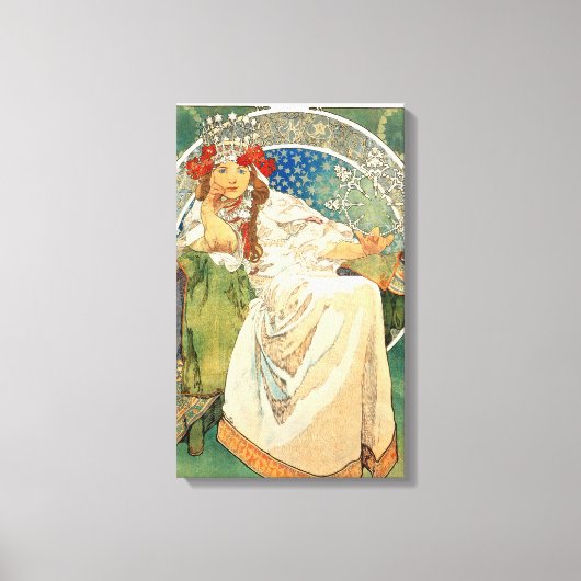 Alphonse Mucha Princess Hyacint Canvas Poster Afdruk (Voorkant)