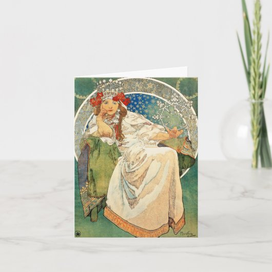 Alphonse Mucha Princess Hyacint Note Kaart (Voorkant)