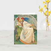 Alphonse Mucha Princess Hyacint Note Kaart (Gele Bloem)