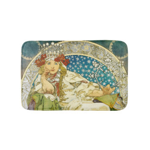 Alphonse Mucha Princess Hyacinth Art Nouveau Badmat
