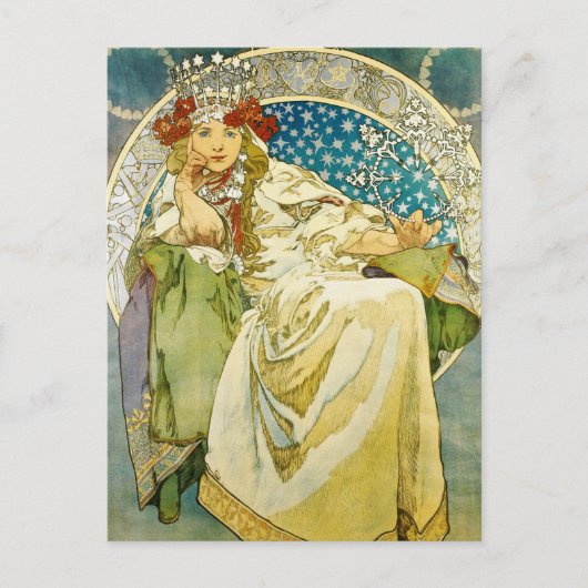 Alphonse Mucha Princess Hyacinth Art Nouveau Briefkaart (Voorkant)