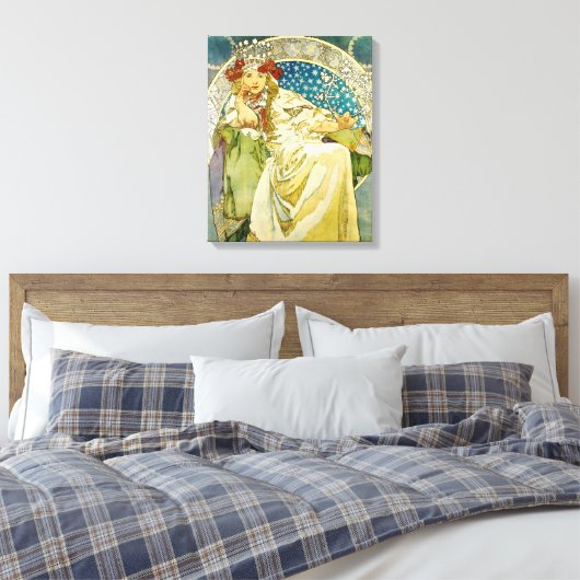 Alphonse Mucha Princess Hyacinth Art Nouveau Canvas Afdruk (Insitu (Slaapkamer))