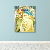 Alphonse Mucha Princess Hyacinth Art Nouveau Canvas Afdruk (Insitu (Houten vloer))