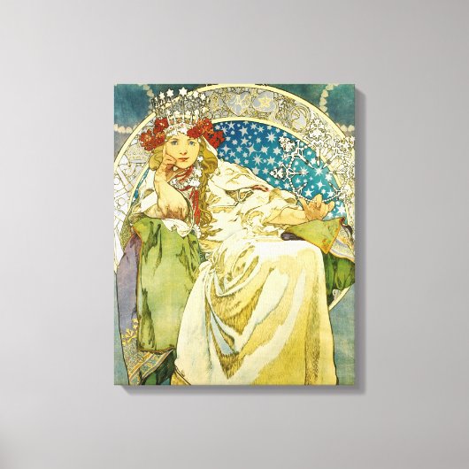 Alphonse Mucha Princess Hyacinth Art Nouveau Canvas Afdruk (Voorkant)
