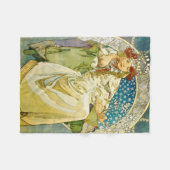 Alphonse Mucha Princess Hyacinth Art Nouveau Fleece Deken (Voorkant (Horizontaal))