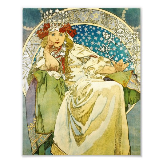 Alphonse Mucha Princess Hyacinth Art Nouveau Foto Afdruk (Voorkant)