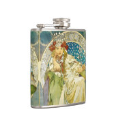 Alphonse Mucha Princess Hyacinth Art Nouveau Heupfles (Rechts)