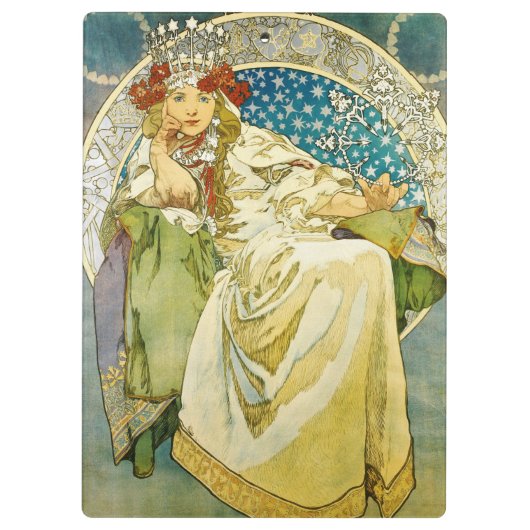 Alphonse Mucha Princess Hyacinth Art Nouveau Klembord (Achterkant)