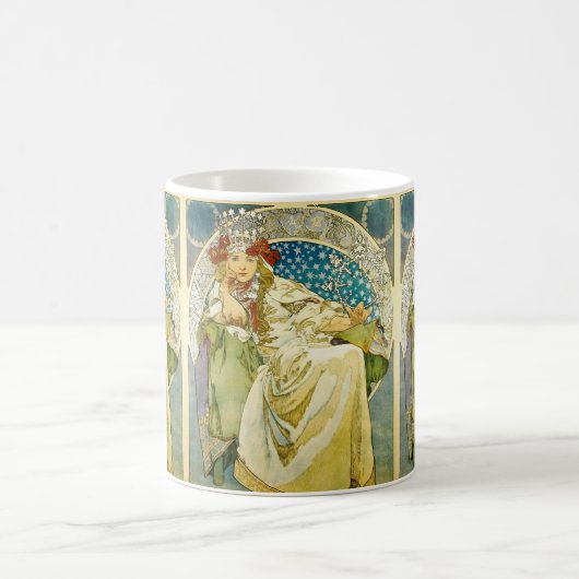 Alphonse Mucha Princess Hyacinth Art Nouveau Koffiemok (Center)