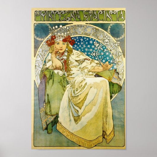 Alphonse Mucha Princess Hyacinth Art Nouveau Poster (Voorkant)