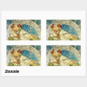 Alphonse Mucha Princess Hyacinth Art Nouveau Rechthoekige Sticker (Vel)