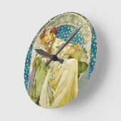Alphonse Mucha Princess Hyacinth Art Nouveau Ronde Klok (Hoek)