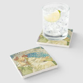 Alphonse Mucha Princess Hyacinth Art Nouveau Stenen Onderzetter (Zijkant)