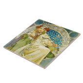 Alphonse Mucha Princess Hyacinth Art Nouveau Tegeltje (Zijkant)