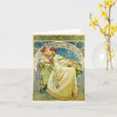 Alphonse Mucha Princess Hyacinth Kaart (Gele Bloem)