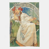 Alphonse Mucha Princess Hyacinth Kitchen Towel Theedoek (Verticaal)